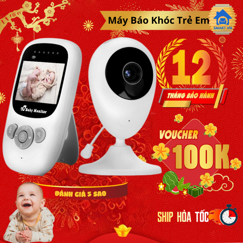 Máy báo khóc Baby Monitor JP808 PRO camera giám sát bảo vệ an toàn cho trẻ không dây, tín hiệu bắt xa ổn đinh (tặng quà)