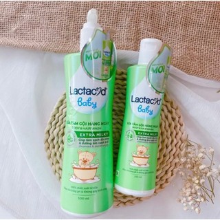 Sữa Tắm Gội Toàn Thân Cho Bé Lactacyd Extra Milky Chai 500ml / 250ml_Xanhla