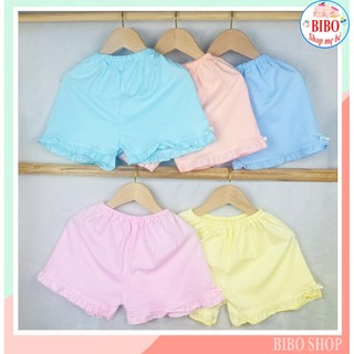 Set 5 Quần Ngắn Bèo Cho Bé Gái Chất Vải Cotton Mát, Quần Đùi Cho Bé Gái Mặc Nhà 5-25kg_Mã Hihi