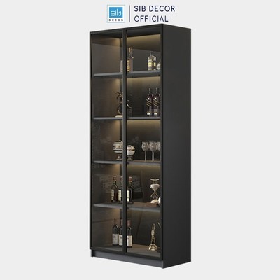 [Chỉ giao lắp tại TP.HCM] Tủ Gỗ Trưng Bày Cánh Kính Đèn LED Hiện Đại Thương Hiệu SIB Decor TCK02