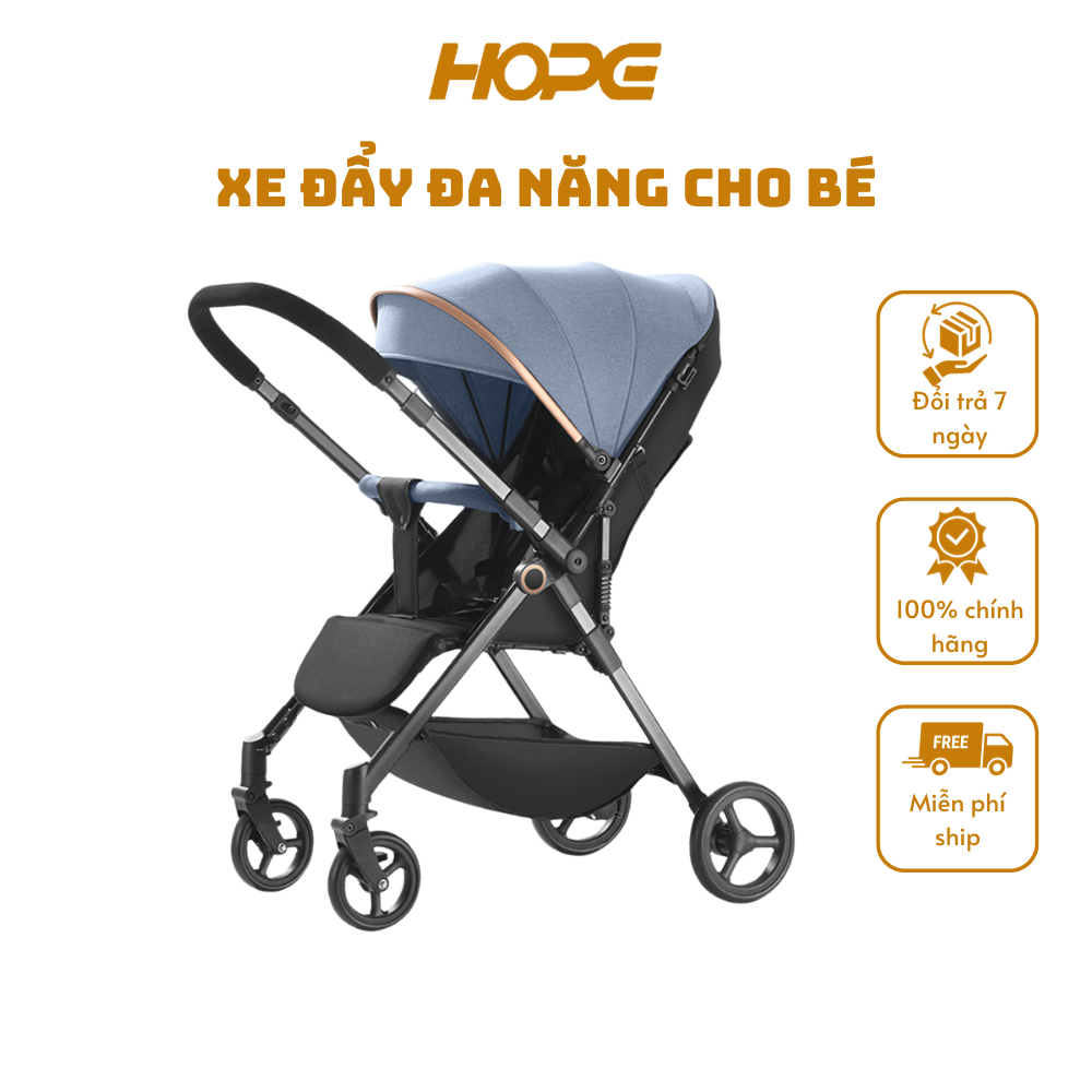 Xe Đẩy Cho Bé HOPE Gấp Gọn Cao Cấp Hai Chiều Có Chế Độ Giảm Sóc An Toàn Tiện Lợi Cho Mẹ & Bé - Bảo Hành 2 Năm