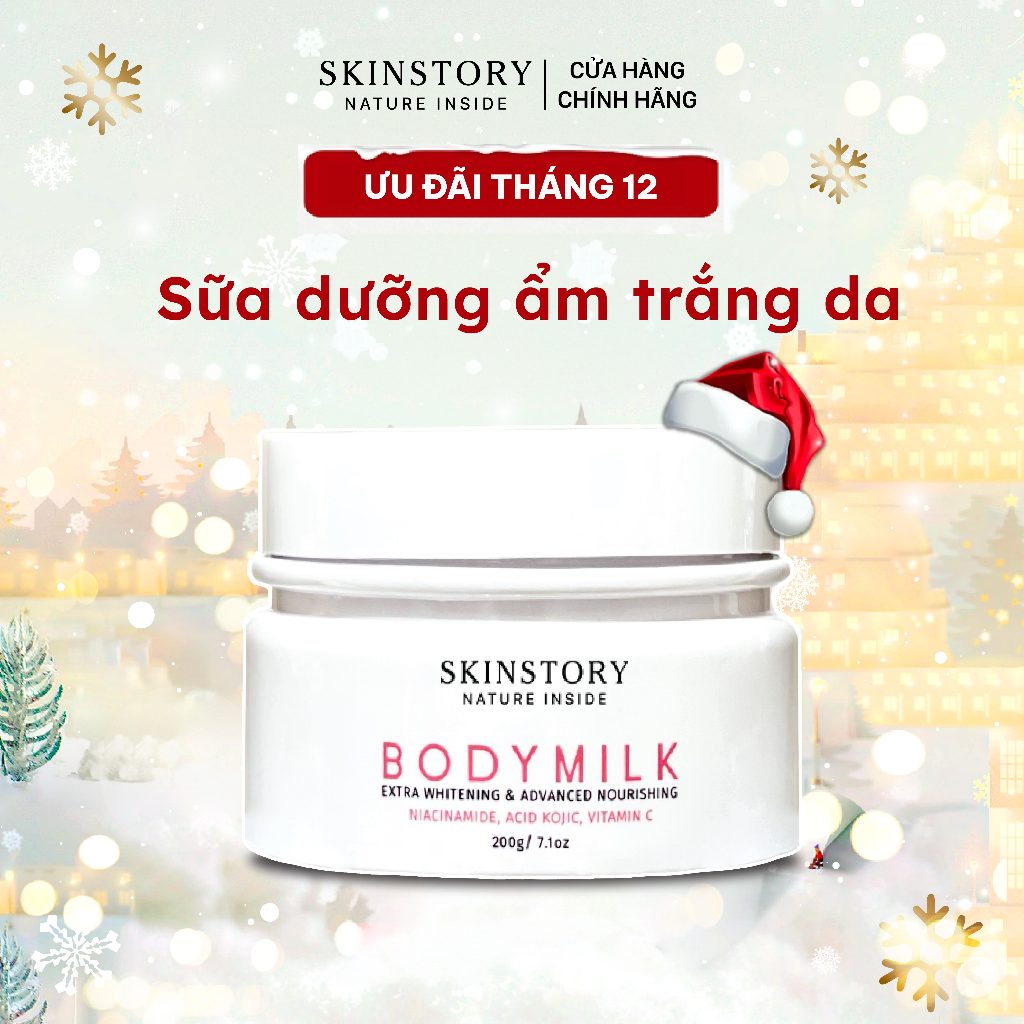 Sữa dưỡng thể trắng da toàn thân Body Milk 200gr, lotion dưỡng thể chứa Niacinamide, Vitamin C, Skinstory Việt Nam