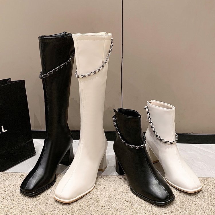 SẴN _Bốt đùi nữ gót 7 phân tag xích hàng QC