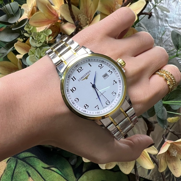 Đồng Hồ Longines - Đồng Hồ Đeo Tay Nam JAPAN WATCH Kim Trôi Dây Thép Đúc Đặc Mặt Saphie Chống Nước Tốt Tốt