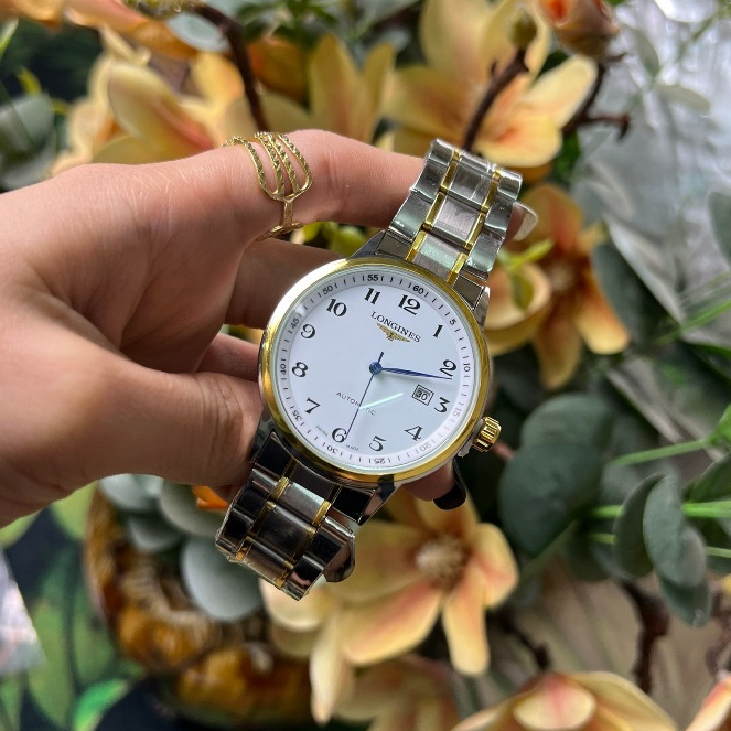 Đồng Hồ Longines - Đồng Hồ Đeo Tay Nam JAPAN WATCH Kim Trôi Dây Thép Đúc Đặc Mặt Saphie Chống Nước Tốt Tốt