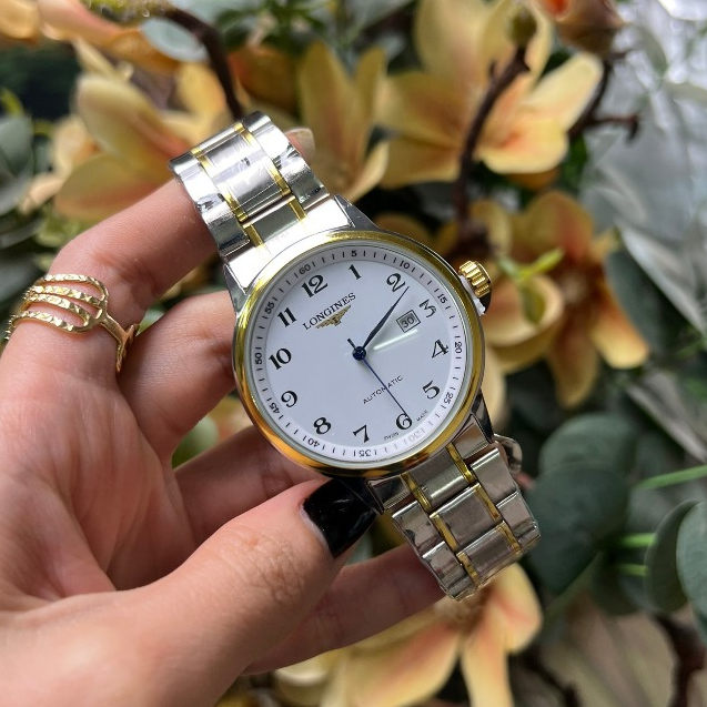 Đồng Hồ Longines - Đồng Hồ Đeo Tay Nam JAPAN WATCH Kim Trôi Dây Thép Đúc Đặc Mặt Saphie Chống Nước Tốt Tốt