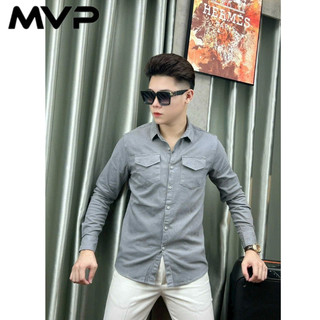  Áo sơ mi nam kaki MVP sơ mi kaki from rộng chất vải dày sang trọng rất hợp với sét quần kaki đi học đi làm MVP011 