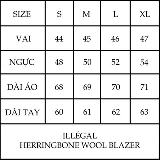 ILLÉGAL Áo Khoác Blazer Hoạ Tiết - HURRINGBONE WOOL BLAZER
