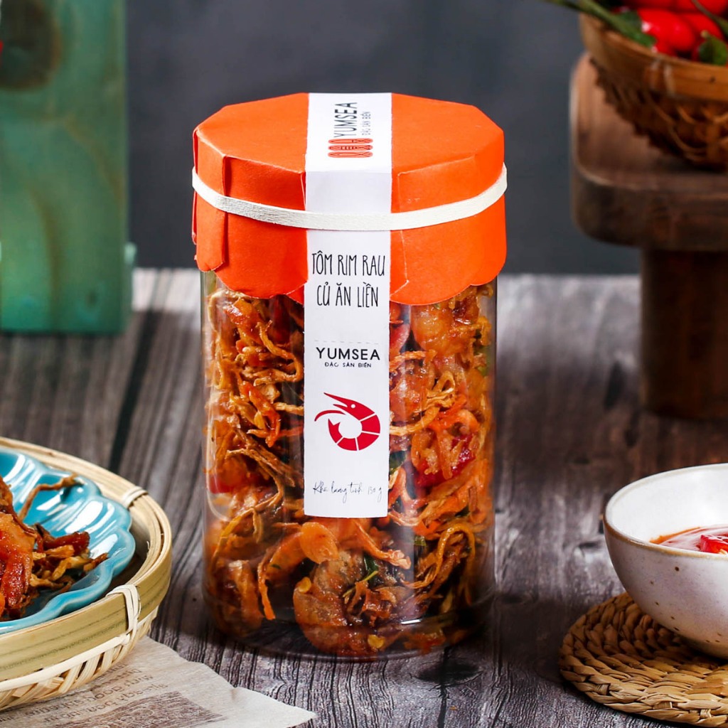 Tôm rim rau củ ăn liền Yumsea 130g hũ mẫu tobita