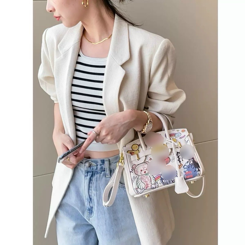 Túi Hờ Mờ 2 quai hoạt hình size 20 da mềm(k hộp)