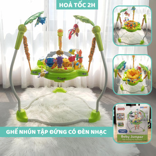 [XẢ KHO GIÁ SỐC - HÀNG MỚI] Ghế nhún tập đứng màu xanh lá có đèn nhạc IBaby
