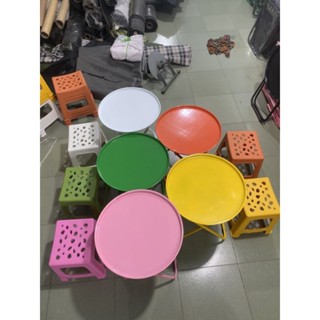 Bàn tròn cafe trà chanh xếp gọn đủ màu sắt dày chắc chắn