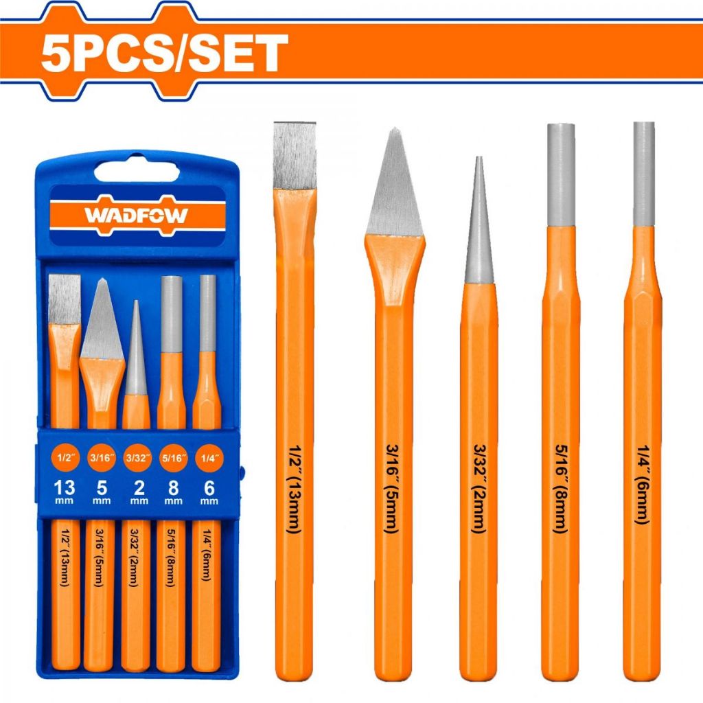 Bộ 5 mũi đột WADFOW WCC8395 đục sắt đục lỗ (Đồ nghề chính hãng)