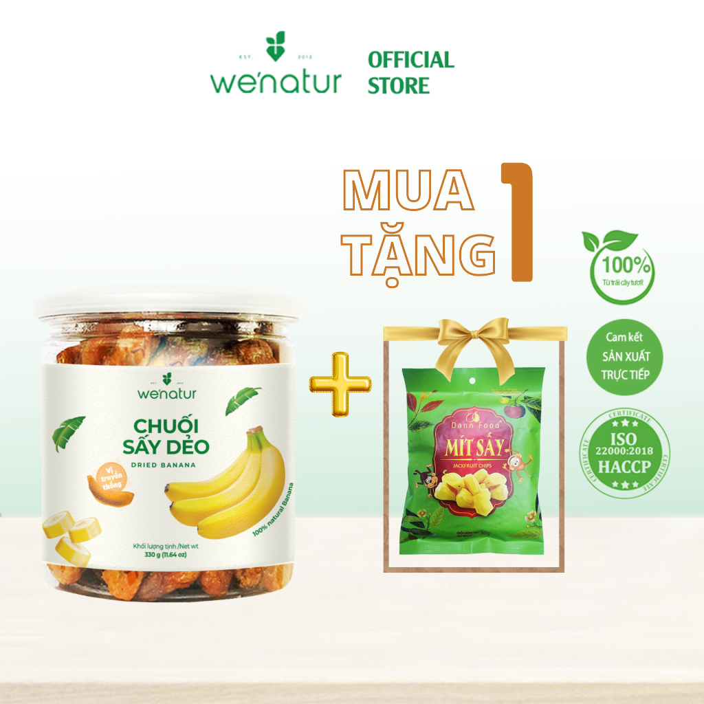 Chuối Sấy Dẻo Ngọt Nguyên Chất we'natur 330g