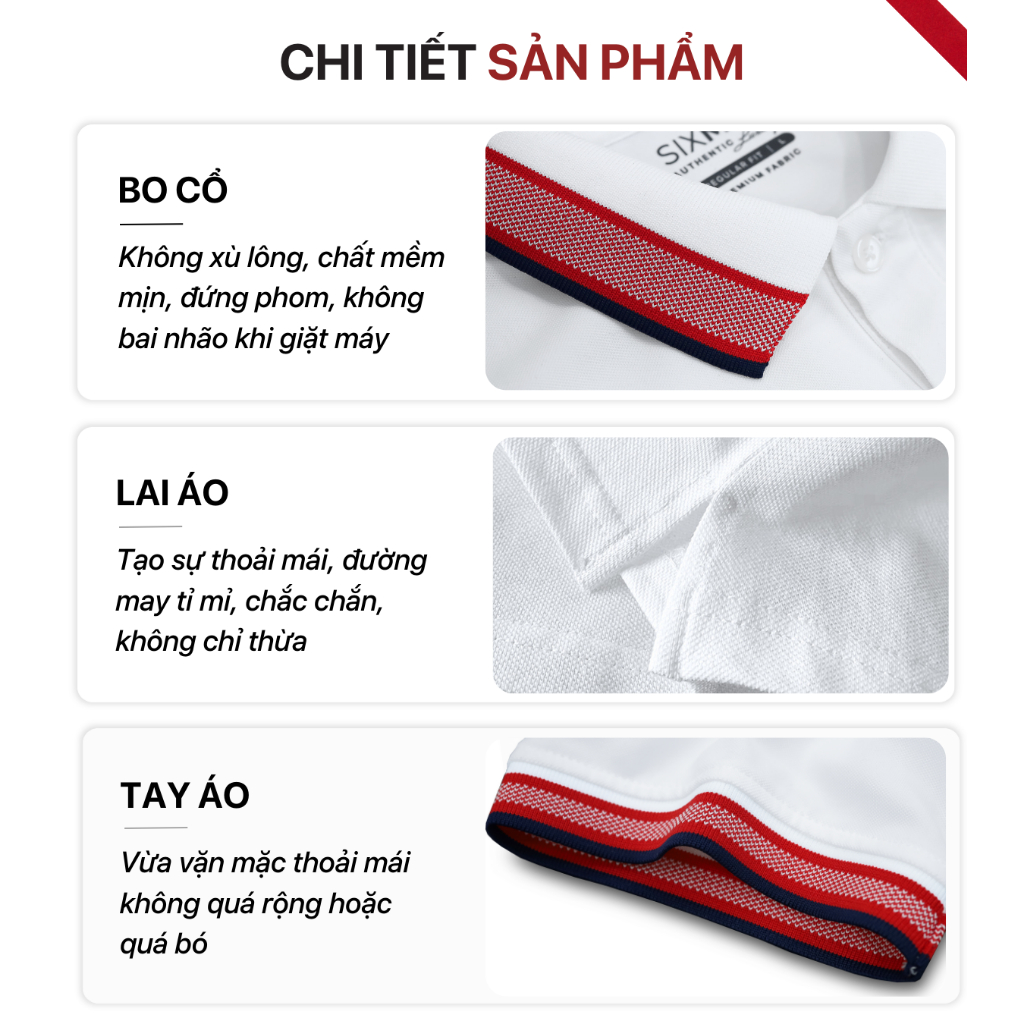 Áo thun Polo nam cao cấp có cổ bẻ SIXMEN  - CARO CASUS - vải cá sấu cotton thoáng mát, thanh lịch