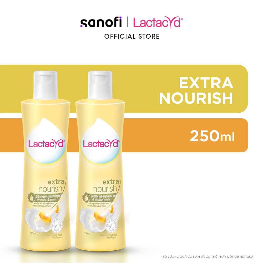 Bộ 2 Dung Dịch Vệ Sinh Phụ Nữ Lactacyd Extra Nourish Dưỡng Ẩm và Căng Mịn 250ml/chai