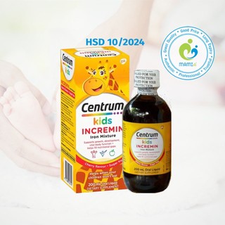 Siro (200ml) giúp ăn ngon miệng và hấp thu tốt hơn cho trẻ từ 6 tháng tuổi Centrum Kids Incremin Iron Mixture, Úc