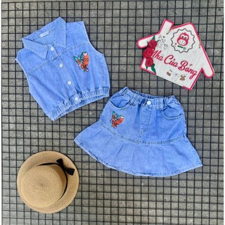 Nhà của Bống - Set bé gái phối chân váy xòe trái tim