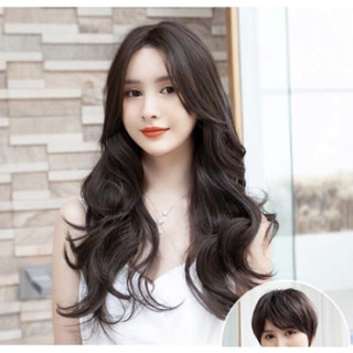  Tóc giả nữ cả đầu Tóc giả nguyên đầu xoăn 50cm dáng dài cao cấp A04 Tặng lưới chụp 