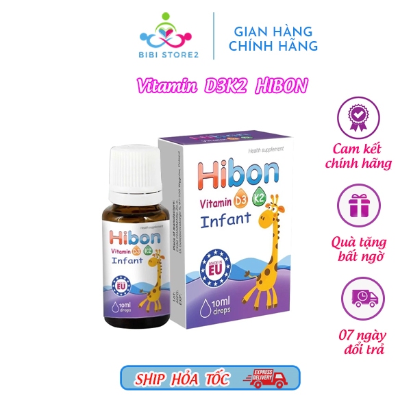 Vitamin D3K2 HIBON bổ sung D3 cho trẻ, tăng hấp thu canxi