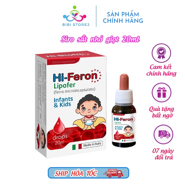 Siro sắt dạng nhỏ giọt Hi Feron, bổ sung hỗ trợ tái tạo hồng cầu