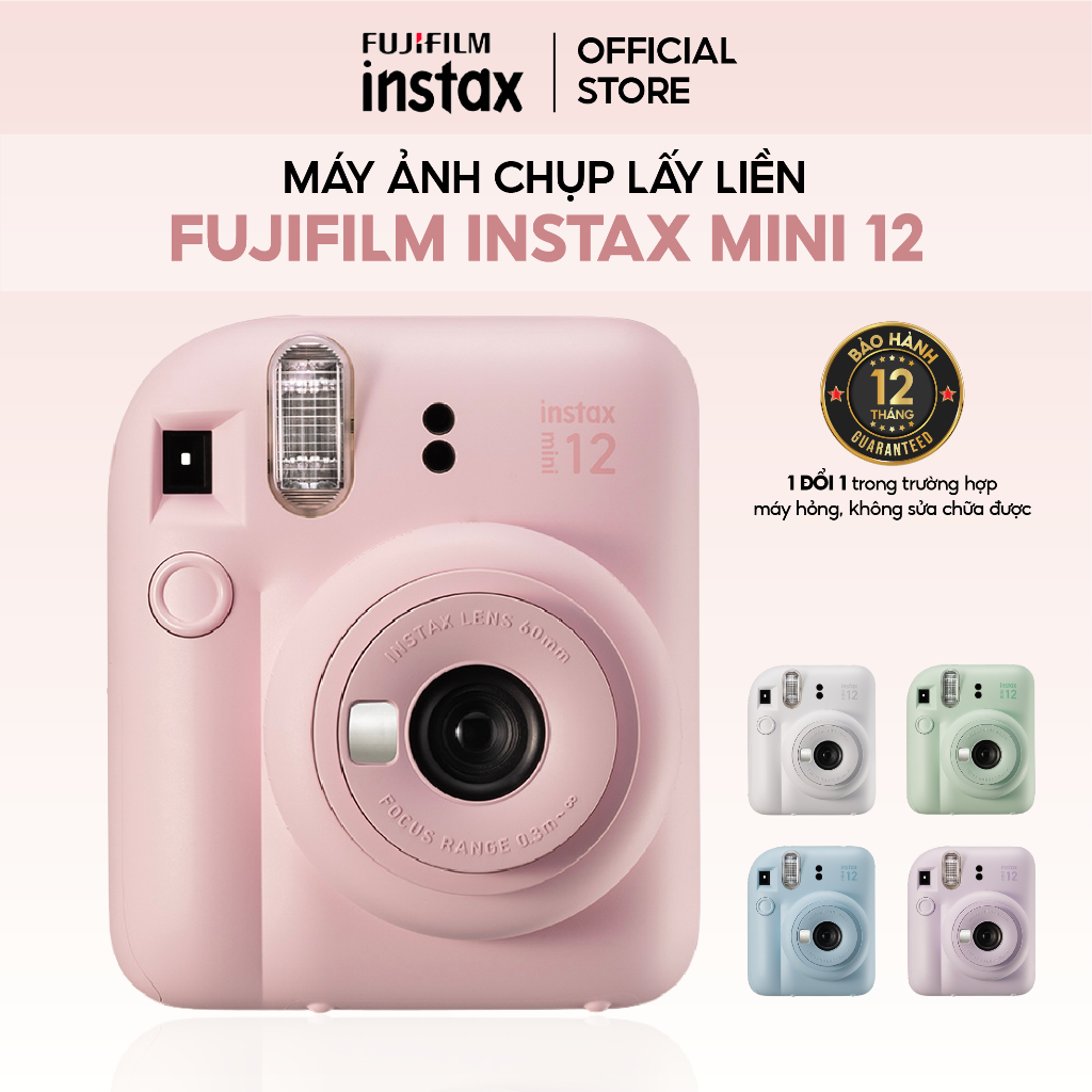 [Mã ICBFRI70 giảm 70K đơn 449K] Máy Ảnh Chụp Lấy Liền Fujifilm Instax Mini 12 - Bảo Hành 12 Tháng