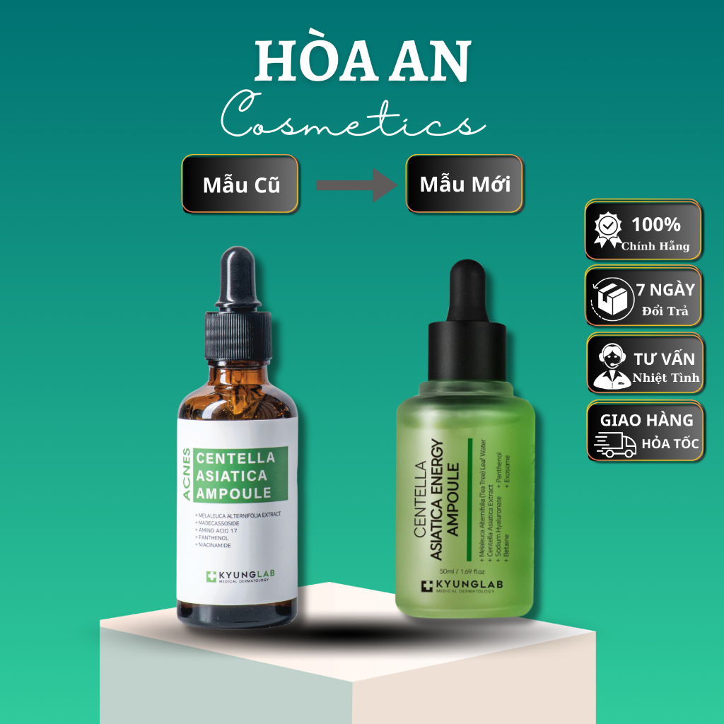 Tinh chất serum ngăn ngừa mụn Kyung Lab Acnes Centella Asiatica Ampoule, giảm sưng viêm, mụn ,kiềm dầu 50ml