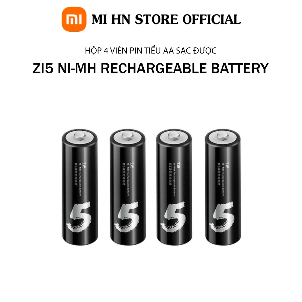 Hộp 4 Pin AA số 5 sạc được Xiaomi ZI5 Ni-MH Rechargeable Battery sạc lại đến 800 lần - Shop Mi HN Offical Store