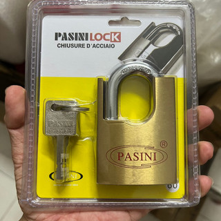 Ổ khóa chống cắt Pasini 60mm thân đồng 5 chìa vuông - MSOFT
