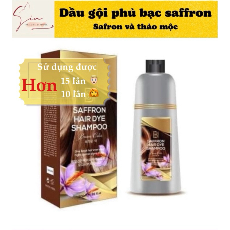 Dầu gội phủ bạc Saffron 🔥CHÍNH HÃNG🔥Siêu tiết kiệm so với mua gói nhỏ thông thường. Chiết xuất saffron, thảo mộc