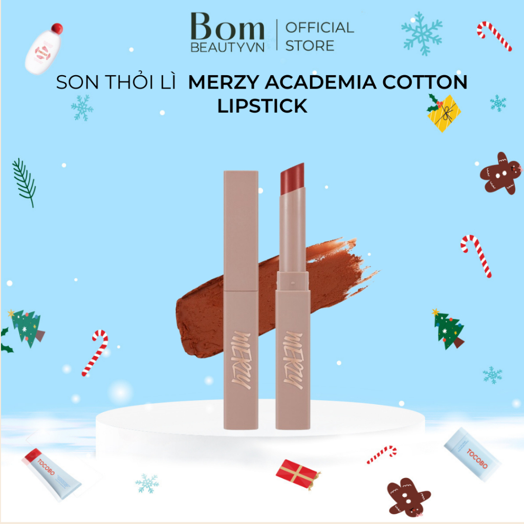 Son thỏi lì Merzy Academia Cotton Lipstick - Bom Beauty VN phân phối chính hãng( 08/2025)