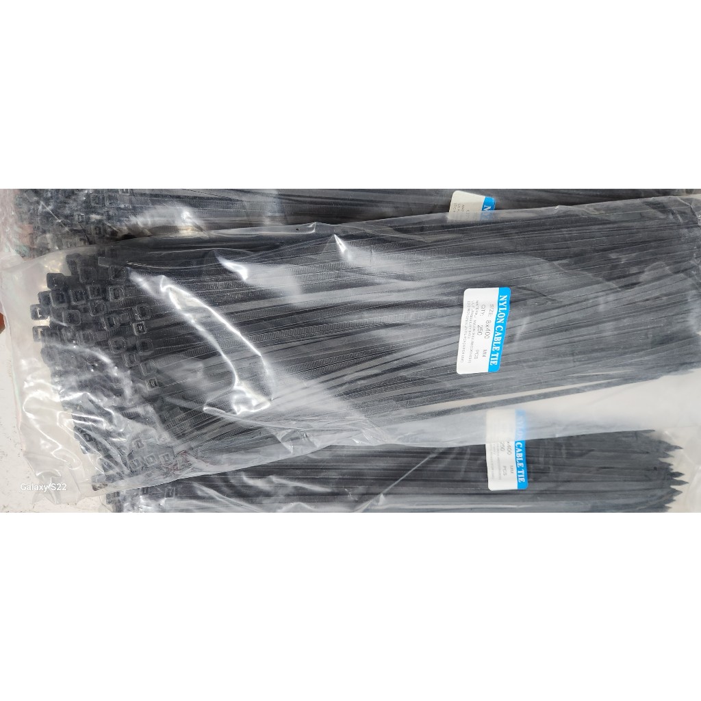 Dây Thít, Lạt Nhựa Đen Loại To Dài 8X400mm Gói 200 Sợi Dài 40Cm