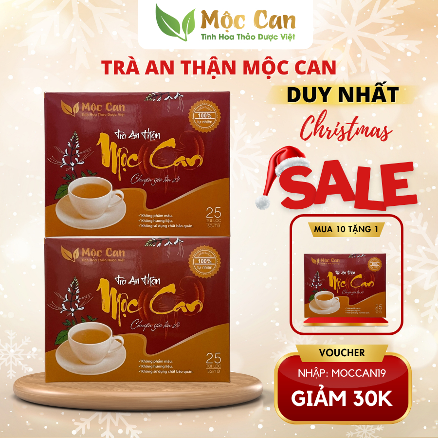 Trà bổ thận Mộc Can thanh nhiệt lợi tiểu tán sỏi, hỗ trợ tiết niệu, đánh bay sỏi thận, sỏi bàng quang hộp 25 túi lọc
