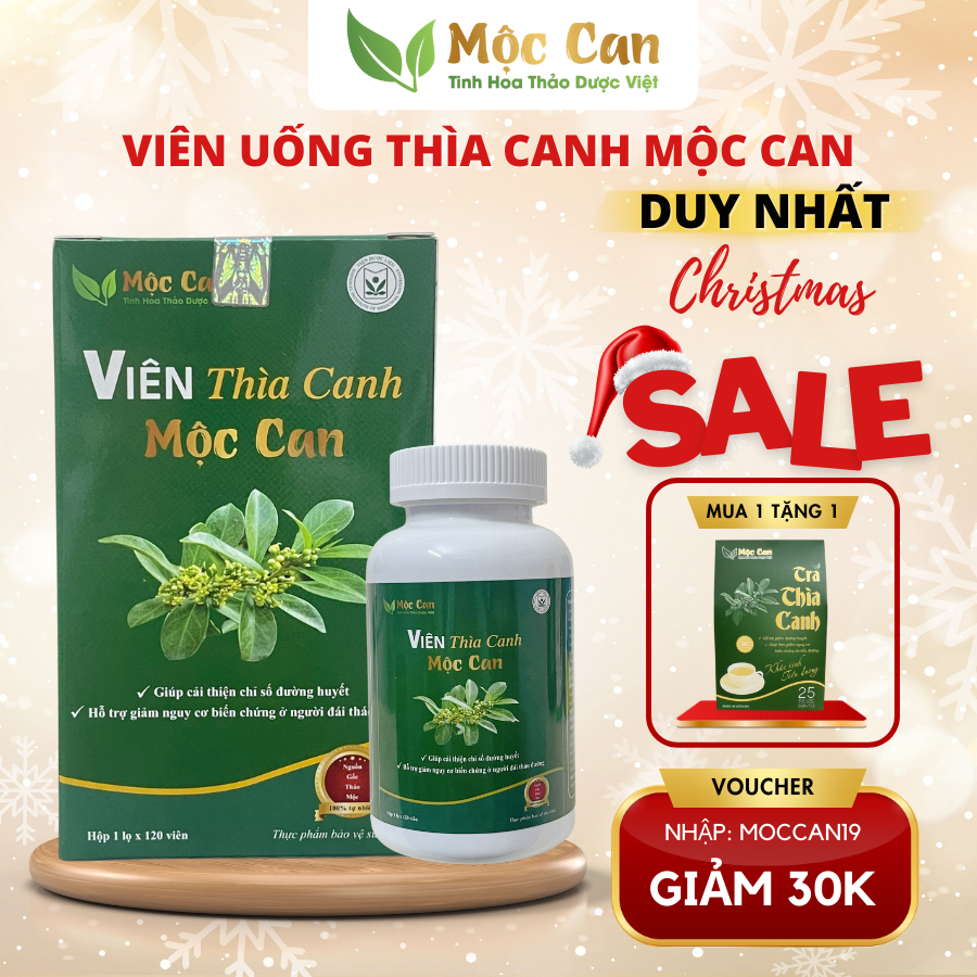 Viên hạ đường huyết Thìa Canh Mộc Can, khắc tinh biến chứng tiểu đường hộp 120 viên