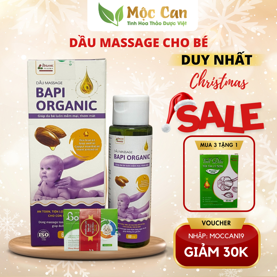 Dầu Massage Cho Bé Pabi Organic 60ml, dầu mát xa chiết xuất hữu cơ cho trẻ sơ sinh, giúp da bé luôn mềm mại, thơm mát