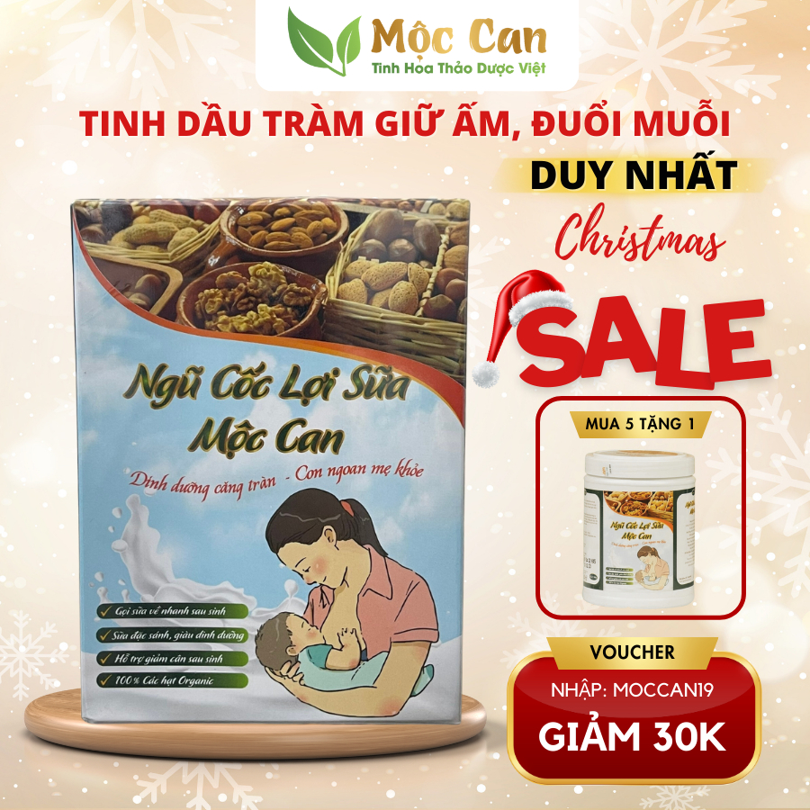 Bột ngũ cốc lợi sữa Mộc Can giúp lợi sữa tốt cho  sữa mẹ, ngũ cốc bầu - Ngũ cốc dinh dưỡng lợi sữa hộp 500g