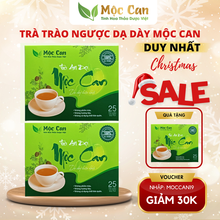 Trà hỗ trợ dạ dày, trà an dạ Mộc Can, giảm ợ hơi đầy bụng, ngăn ngừa viêm loét dạ dày, trà túi lọc 25 gói