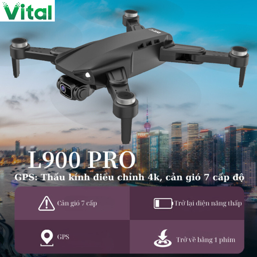 Flycam L900 PRO máy bay điều khiển từ xa định vị GPS, hình ảnh sắc nét 4K, tránh chướng ngại vật, thời gian bay lớn