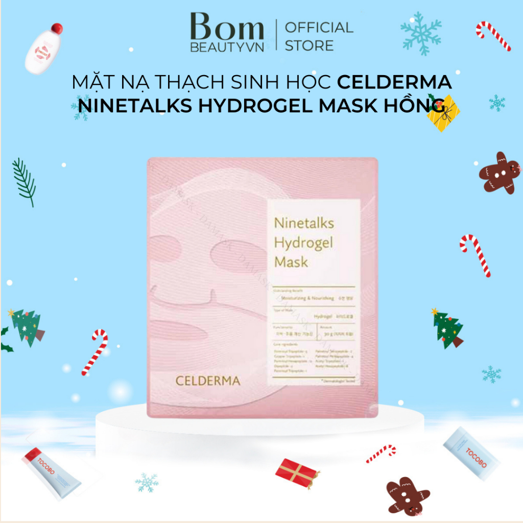 Mặt Nạ Thạch SInh Học Celderma Ninetalks Hydrogel Mask Hồng (4 miếng x 30g)( 03/2026)