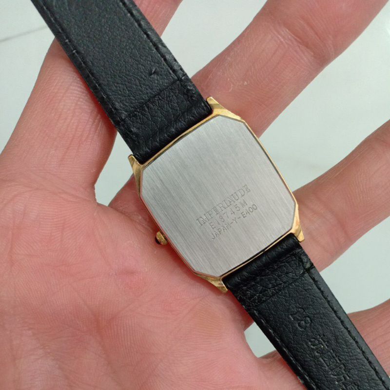Đồng hồ si nhật nam nữ mặt vuông tank dây da hiệu IMPERIAUDE mạ vàng độ mới cao 94%