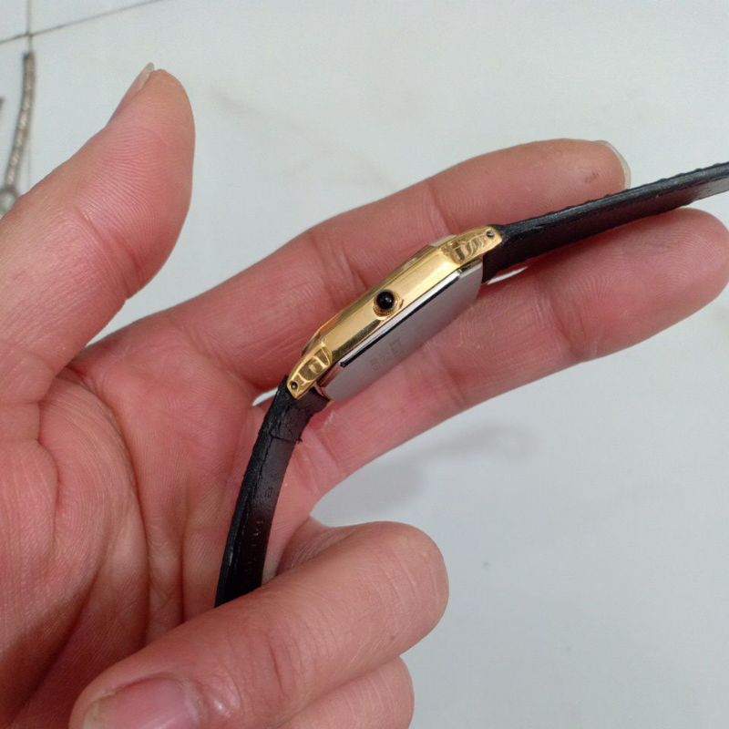 Đồng hồ si nhật nam nữ mặt vuông tank dây da hiệu IMPERIAUDE mạ vàng độ mới cao 94%