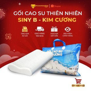 Gối cao su thiên nhiên KIM CƯƠNG Siny B, êm ái, nâng đỡ cổ và vai, kích thước 39x59 cm [Chính Hãng]