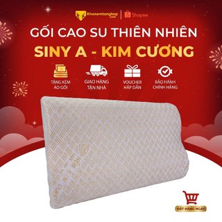 Gối cao su thiên nhiên KIM CƯƠNG SINY A, Kích thước 44x64 cm, êm ái, mềm mại, nâng đỡ cổ và vai [ Chính Hãng]