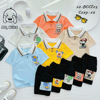Set Bộ cotton tay ngắn Polo 10-28kg siêu đẹp cho bé trai B151