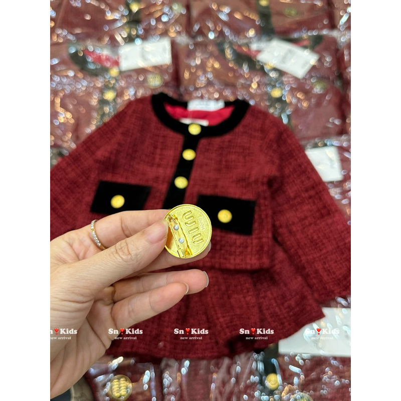 Set dạ đỏ m.i.u bé gái