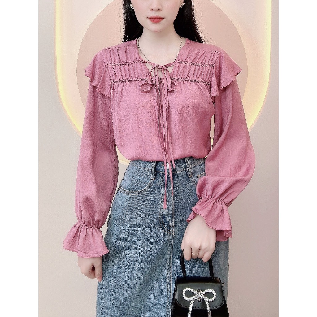 Áo sơ mi nữ hàn quốc trẻ trung kiểu dáng màu thu LAMO -B1186