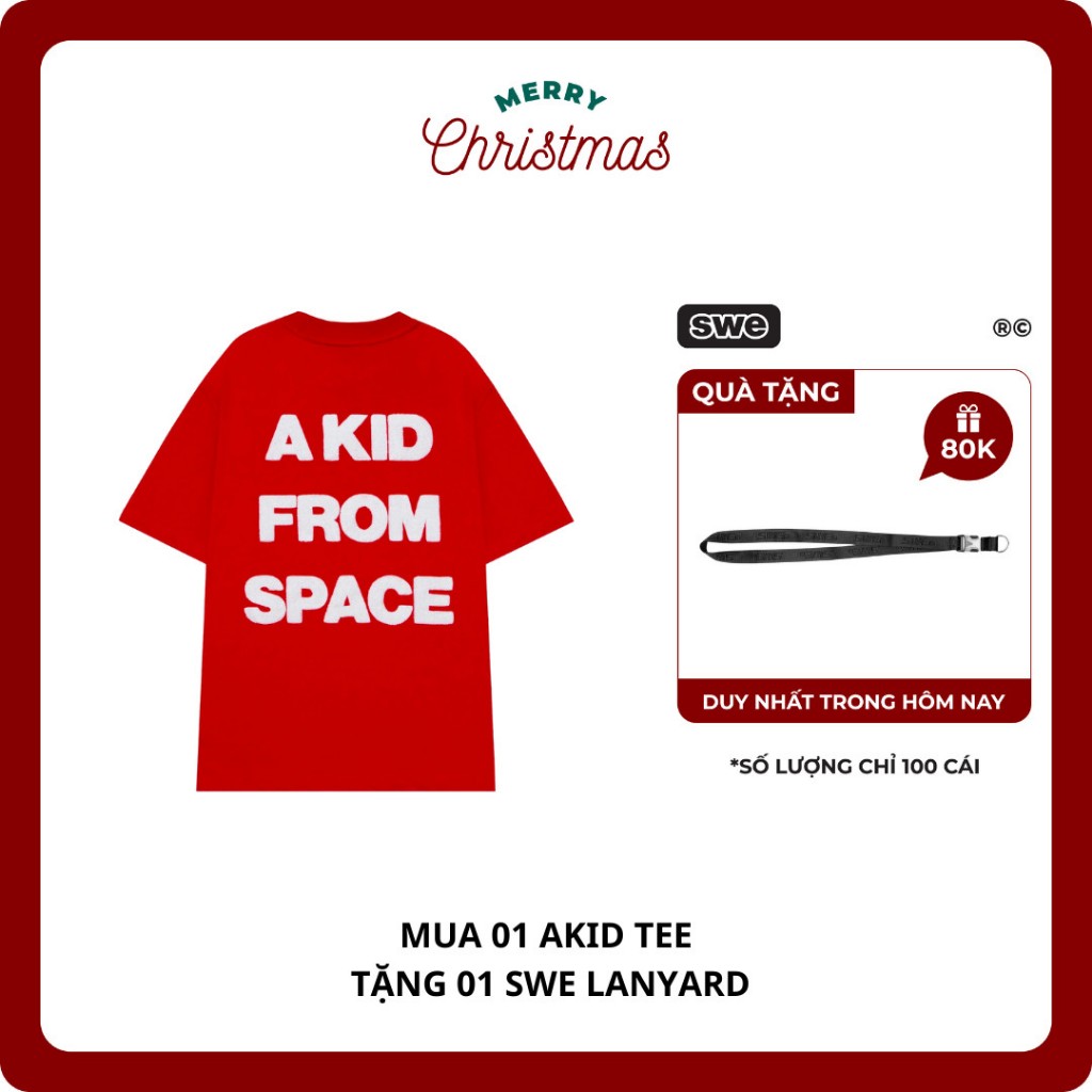 (TẶNG LANYARD ) Áo Thun Unisex Local Brand SWE KID TEE - Red