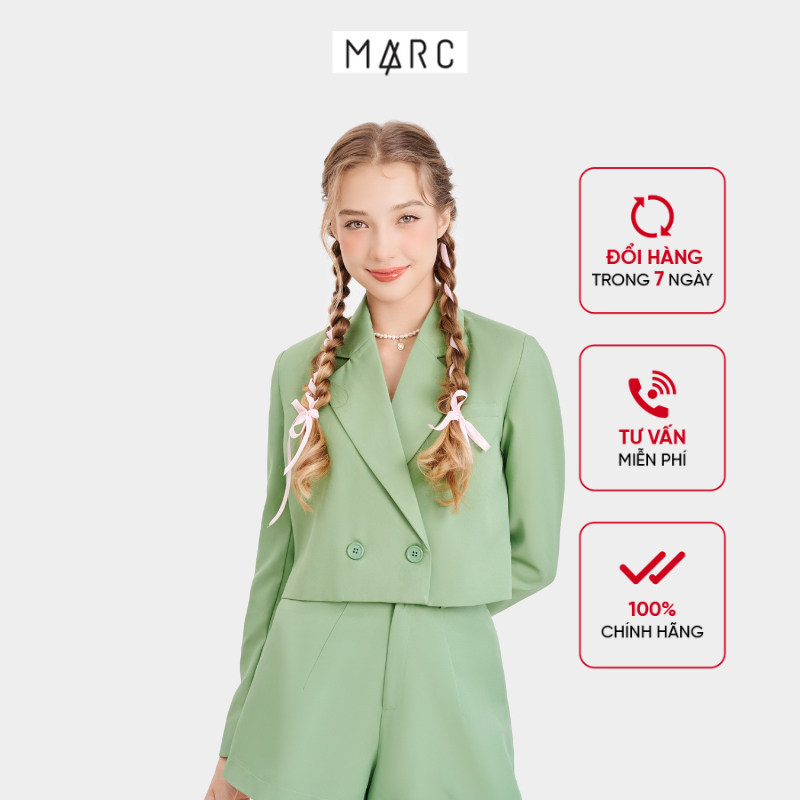 Áo blazer nữ Áo vest croptop nữ MARC FASHION tay dài cài nút cá tính dày dặn trẻ trung CBNH021323