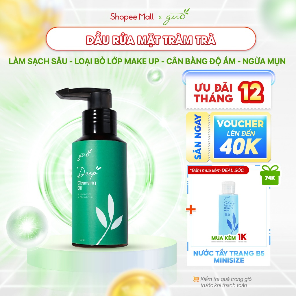 Dầu Rửa Mặt Tẩy Trang Tràm Trà GUO - Deep Cleansing Oil 100ml