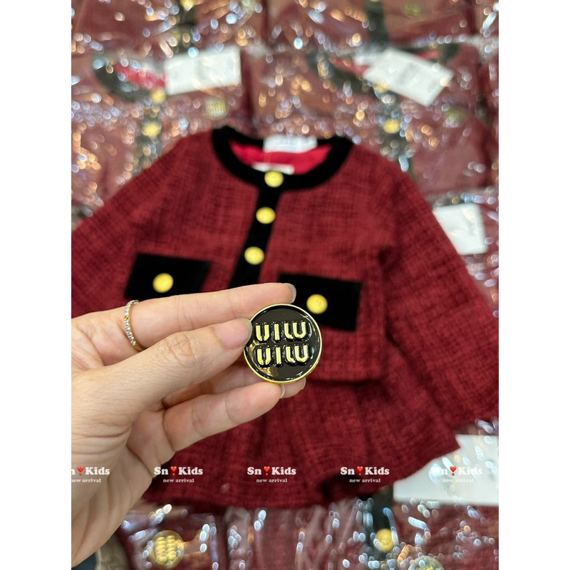 Set dạ đỏ m.i.u bé gái